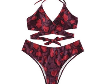 Ensemble de bikini de peau de serpent de taille plus