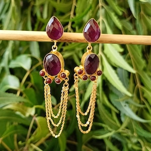 Natural Amethyst earrings, February Birthstone, February Birthstone earrings, Bridesmaid earrings, Birthday Gift for Her, Tear Drop Earrings