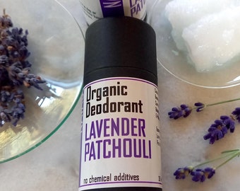 Desodorante en barra orgánico: Lavanda y pachulí, cero residuos, sin aluminio ni plástico.