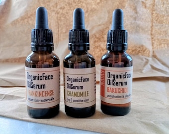 Sérum facial orgánico con aceite: sérum facial natural antiarrugas.