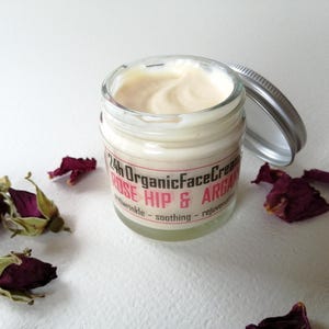 Organic face cream, Facial moisturizer organic, Natural face cream, Natural face moisturizer, Anti-aging, Anti-wrinkle with Rosehip & Argan