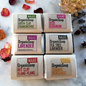 Bar soap natural and organic, Handcrafted soap, Cold processed with coconut oil, olive oil and almond oil, Soap for face, hands and body