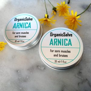 Arnica salve organic, Natural arnica balm, Salve with arnica flower extract in sunflower oil, Hydrating balm, All purpose balm