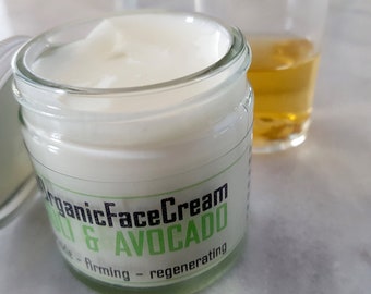 Organic face cream, Organic facial moisturizer, Natural face moisturizer, Natural face cream, Anti-wrinkle, Anti-aging with Avocado & Neroli