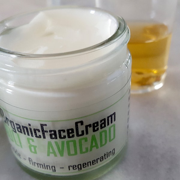 Organic face cream, Organic facial moisturizer, Natural face moisturizer, Natural face cream, Anti-wrinkle, Anti-aging with Avocado & Neroli
