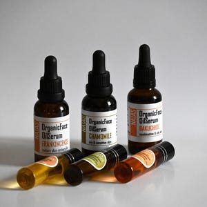 Face oil serum organic, Facial serum natural, Anti wrinkle, for all skin types and skin prone to acne
