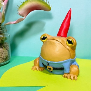 Kabouterpad beeldje, cadeau kikker minnaar, amfibie vriend verzamelobject, rare dingen, schattig binnentuindecor