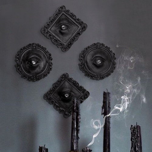 Eye Sculpture Art Black / Goth Decor / Witchy Decor / Weird Stuff / Occult Decor / Halloween Decor / Memento Mori / Oddity Curiosity