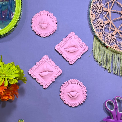 Red Lips Sculpture Wall Art Decor / Eclectic Mouth Art Funky Etsy