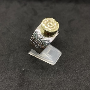 Silver and brass bullet ring, bullet ring, men&#39;s ring, adjustable ring