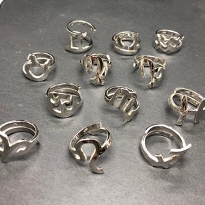 Silver rings zodiac signs of fire: ram, lion, sagittarius