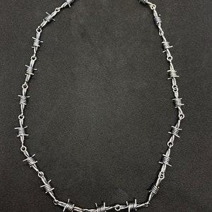 Collar de alambre de púas de plata para hombres, mujeres, niños y niñas. imagen 1