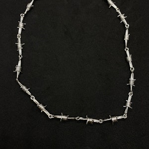 Collar de alambre de púas de plata para hombres, mujeres, niños y niñas. imagen 4