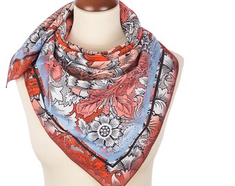 Foulard en coton épais / foulard carré multicolore inutilisé / bandana d’impression / Neckerchief 80 x 80cm (32x32 »)