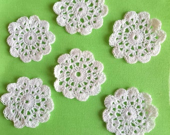 Crochet kit for inspiration 14 different colors 6 crochet doilies for scrapbooking decorations and appliques