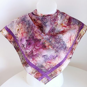 Vintage Cotton scarf women. Unused, gift idea for women.80 × 80 cm /32 x 32&#39;&#39;