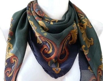 Jaeger chiffon and silk square scarf vintage. 34 x 34 "