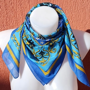 Summer cotton scarf.Blue scarf.Unused with tags. 27.5 &quot;
