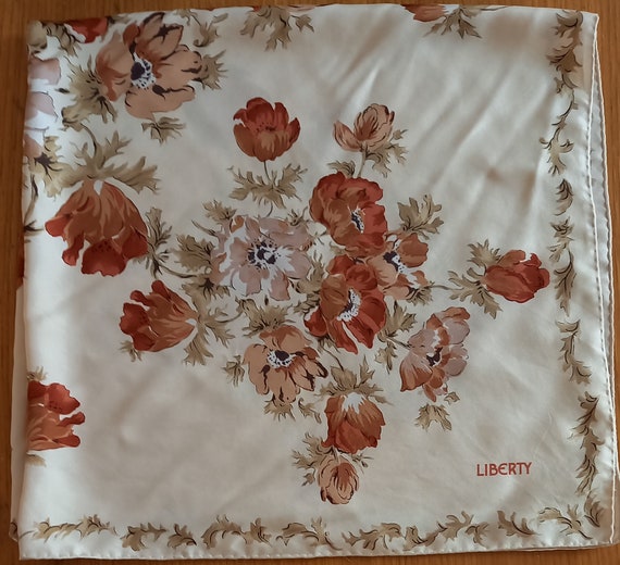 Vintage Liberty of London Floral Silk scarf.Logo … - image 9