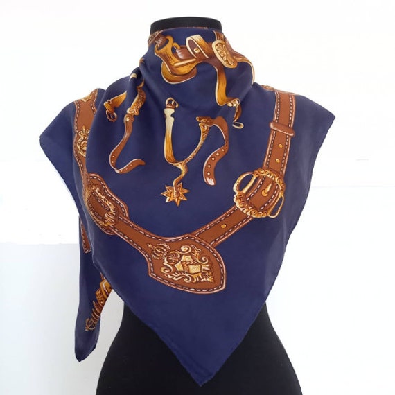 Designer silk scarf Loris Azzaro / Paris  silk Sc… - image 6