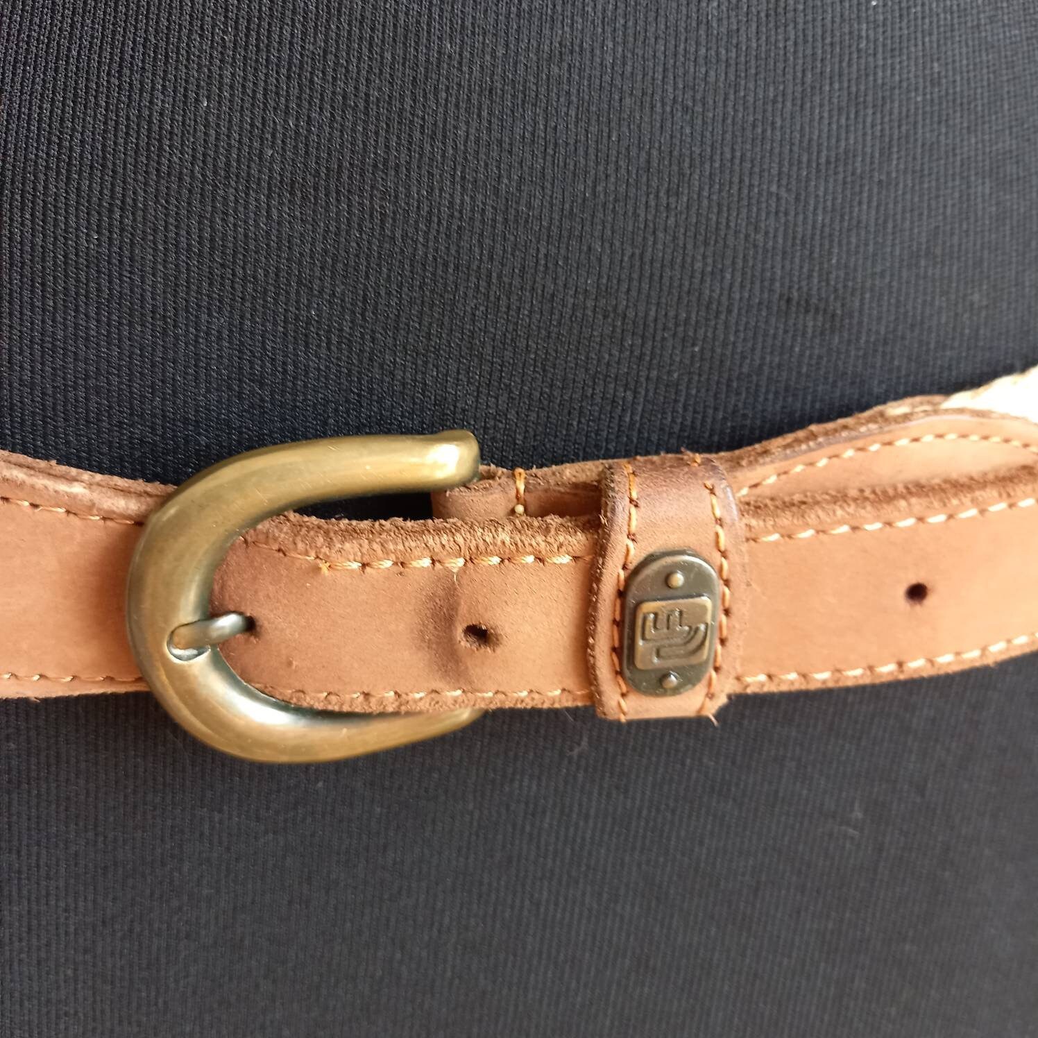 Vintage Louis International Made In Italy Equestrian Brown Leather Belt Size 38 RRLSS23009-A_1200x1200.  main image 2