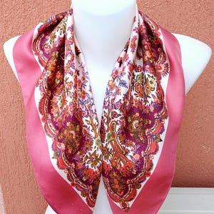 Liberty of London silk scarf vintage.Made in England. Floral silk scarf.23x24"