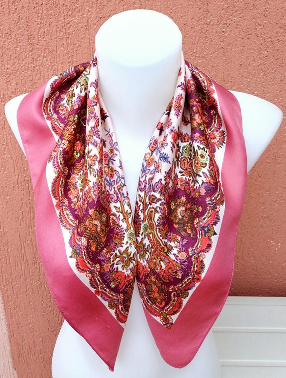 Liberty of London Silk Scarf Vintage.made in England. Floral Silk