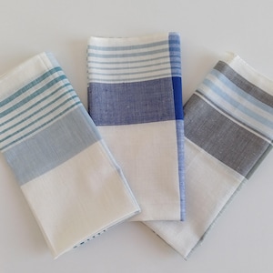 Mens hankies.Mens handkerchief .Set of 3 men plaid hanky.Vintage mens pocket square.Stains.