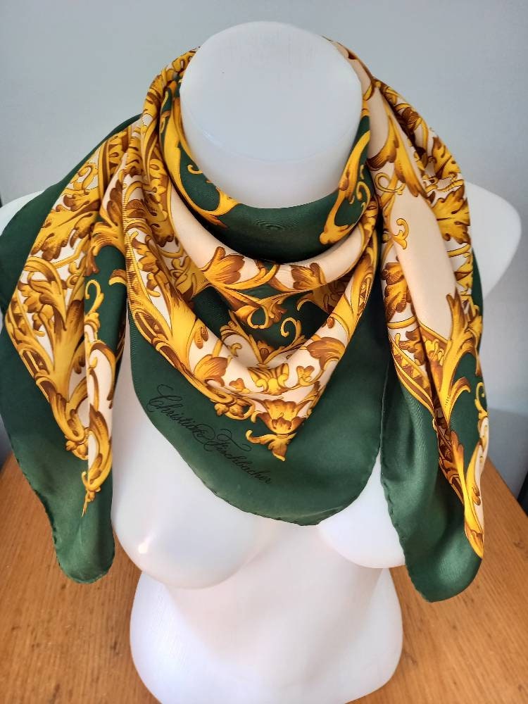 Christian Fischbacher Baroque Silk Scarf. Italian Silk Scarf. 86 X