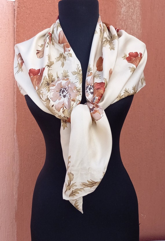 Vintage Liberty of London Floral Silk scarf.Logo … - image 8