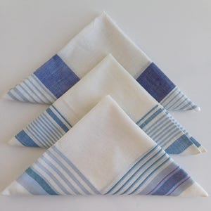 Mens hankies.Mens handkerchief .Set of 3 men plaid hanky.Vintage mens pocket square.