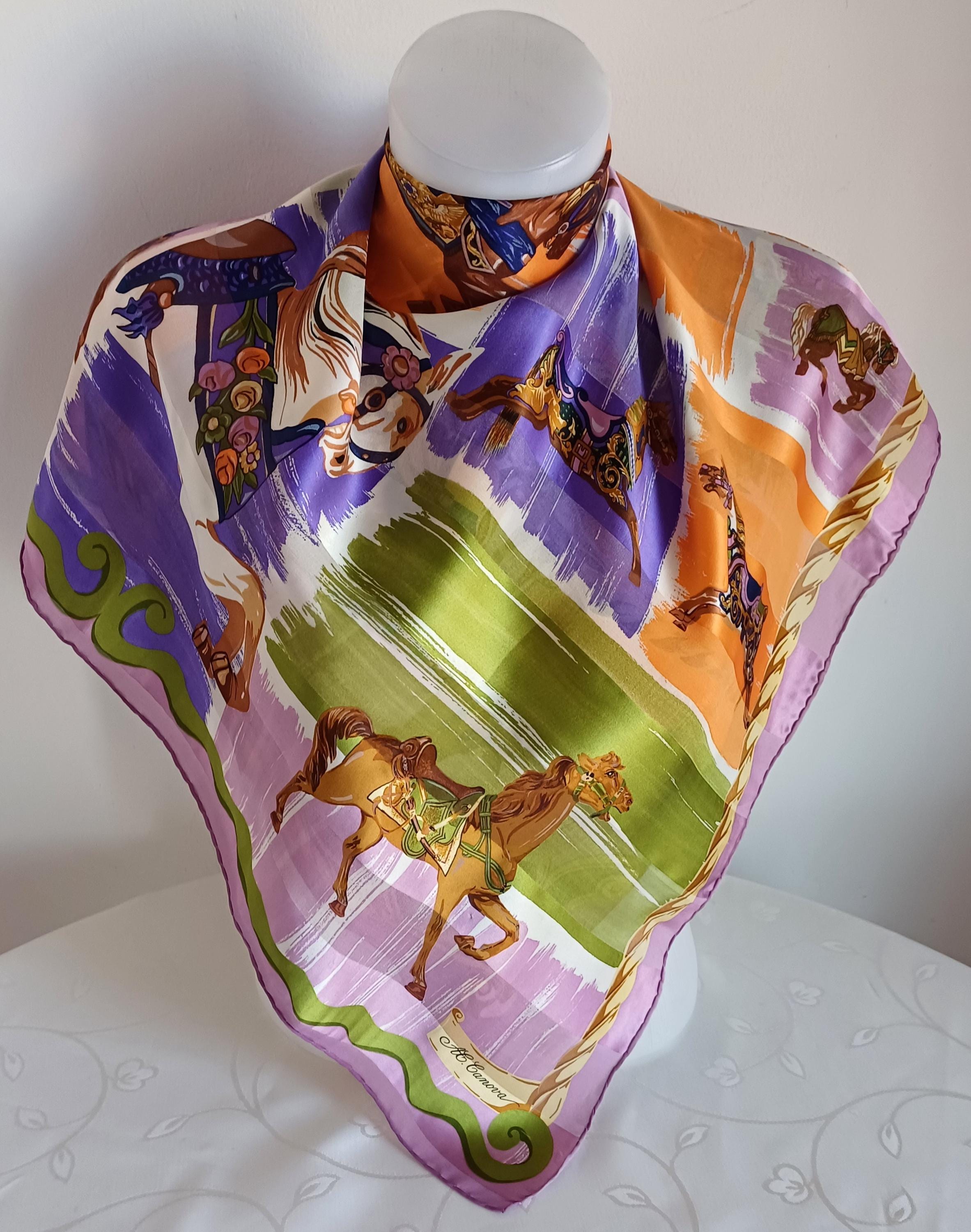 ヴィンテージシルクスカーフ ac canova scarf A. C. Canova, Vintage Silk Scarf - Etsy