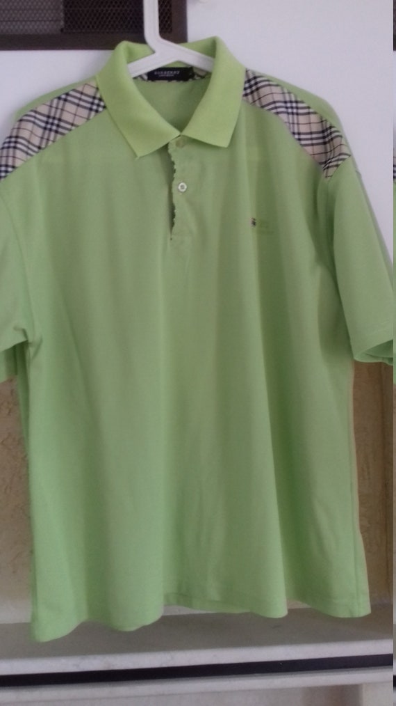 Vintage Neon green Men Collared T-Shirt Size XL Sh
