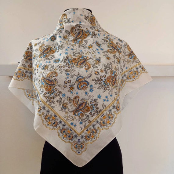 Vintage cotton summer scarf. Unused, gift idea.72… - image 6