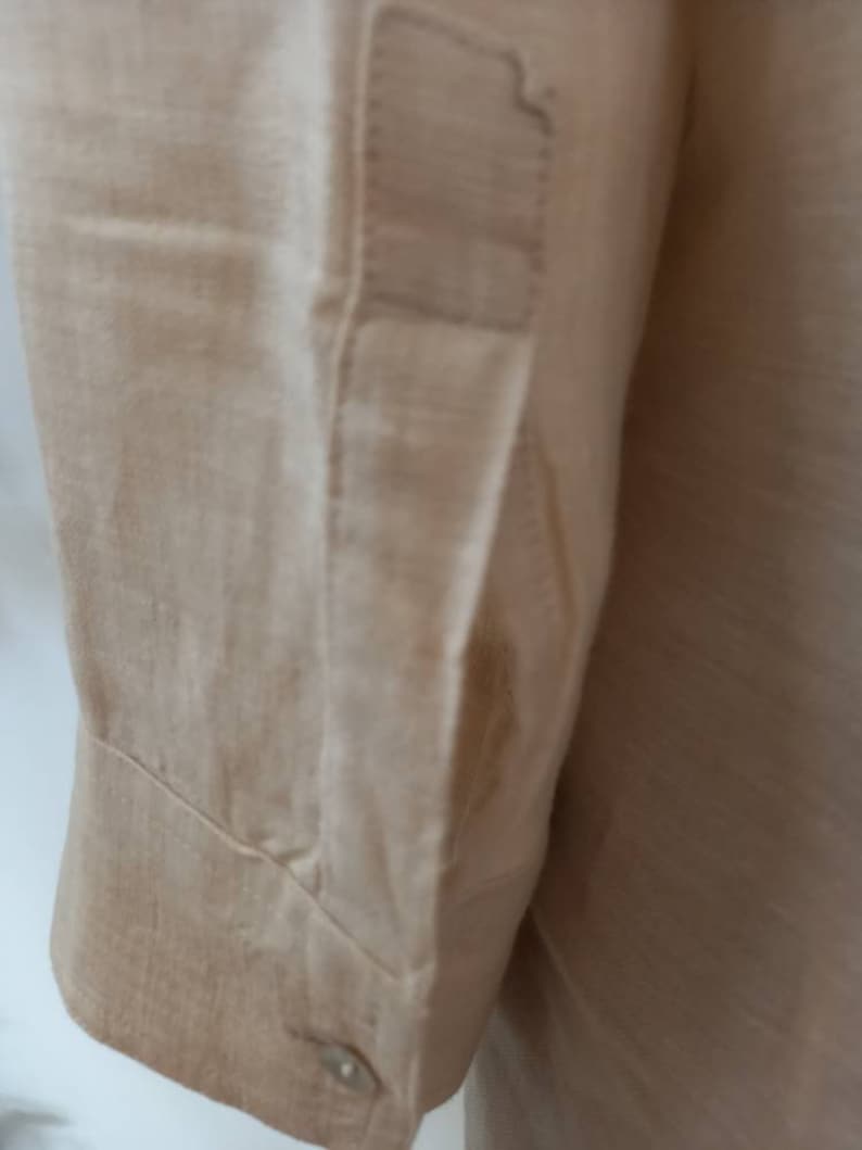 Vintage Linen Blouse Women Linen Top Cream Linen Duster