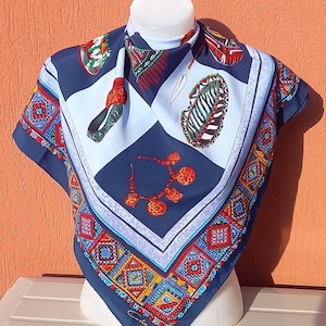 Designer scarf.Costantino Roma scarf. Polyester. 33 x 35 inch