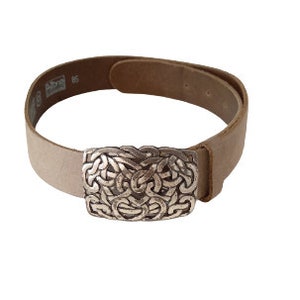Vintage Real leather belt. Beige Leather  85 size belt.