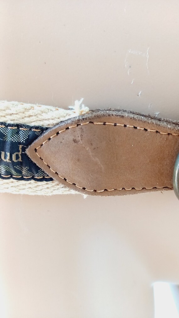 Vintage Louis Feraud Belt: Equestrian Fabric & Leather, Size  display picture 1