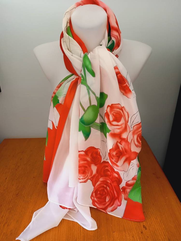 【eL×ONE】Flower Large Scarf eL×ONE】Flower Large Scarf Women's 100% Mulberry Silk Scarf