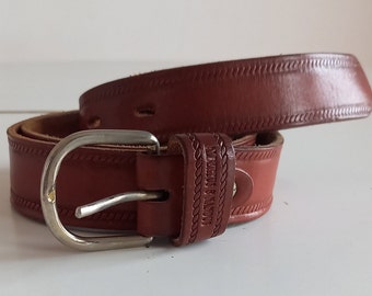Vintage Louis International Made In Italy Equestrian Brown Leather Belt Size 38 RRLSS23009-A_1200x1200.  main image 4