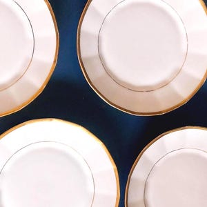 4 Fürstenberg Germany side plates / breakfast plates- Grecque - D 19 cm - Double gold rim
