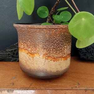 Scheurich kruka 883-18 - Blomkruka i 50-talsstil - brun, beige och orange D 18 cm Fat lava