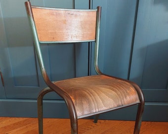 Small Mullca 510 school chair - stackable lightweight children&#39;s chair - industrial style, 50s 60s