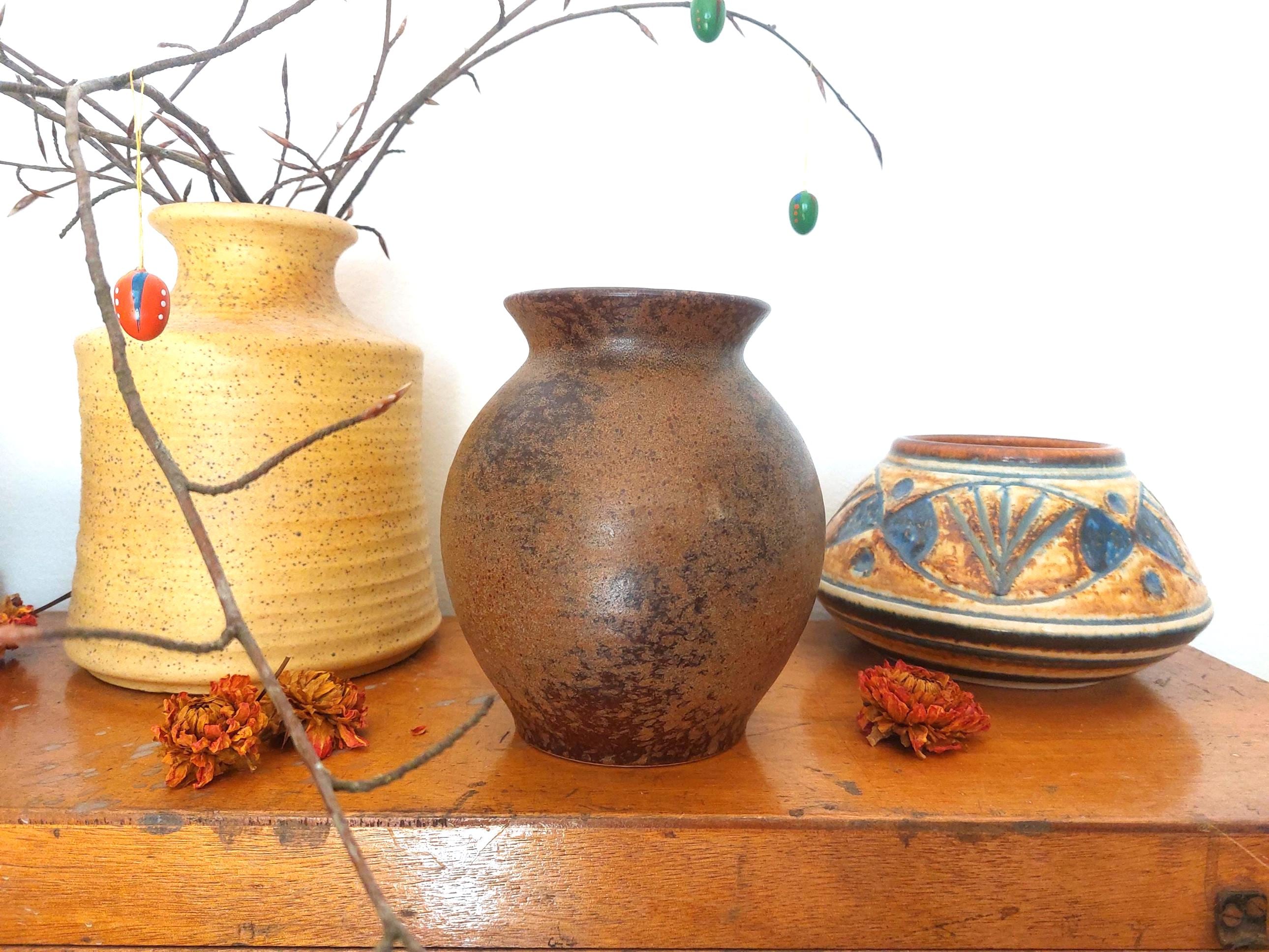 Scheurich Ceramic Vase 503-16 W. Germany Brown Ceramic Earth Tones