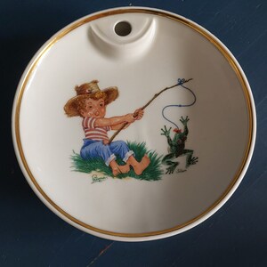 Vintage Limoges Baby Warming Plate, Limoges Goumot Labesse - vintage French Porcelain for children