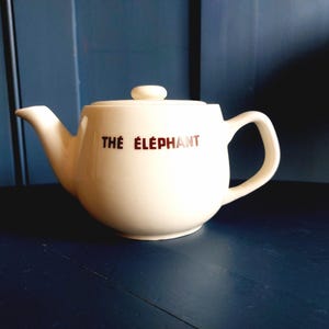 Piccola teiera "Thé Éléphant" dalla Francia, piccola teiera in porcellana per una persona