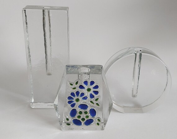 Solifleur Walther Glas 2-teilig Heiner Düsterhaus Design Siebenstern WGP 70s RAR