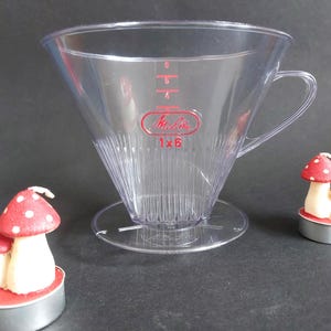 Melitta coffee filter 1x6 - transparent plastic pour over filter with 1 hole