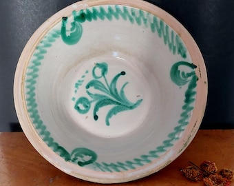 Old Fajalauza Lebrillo bowl from Spain - 40 cm -  handpainted early 20th century wall decor or fruit bowl
