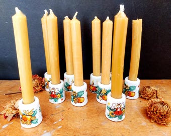 Funny Leuchter mini candle set - 10 Christmas candle holders in original box - 70s holiday decor